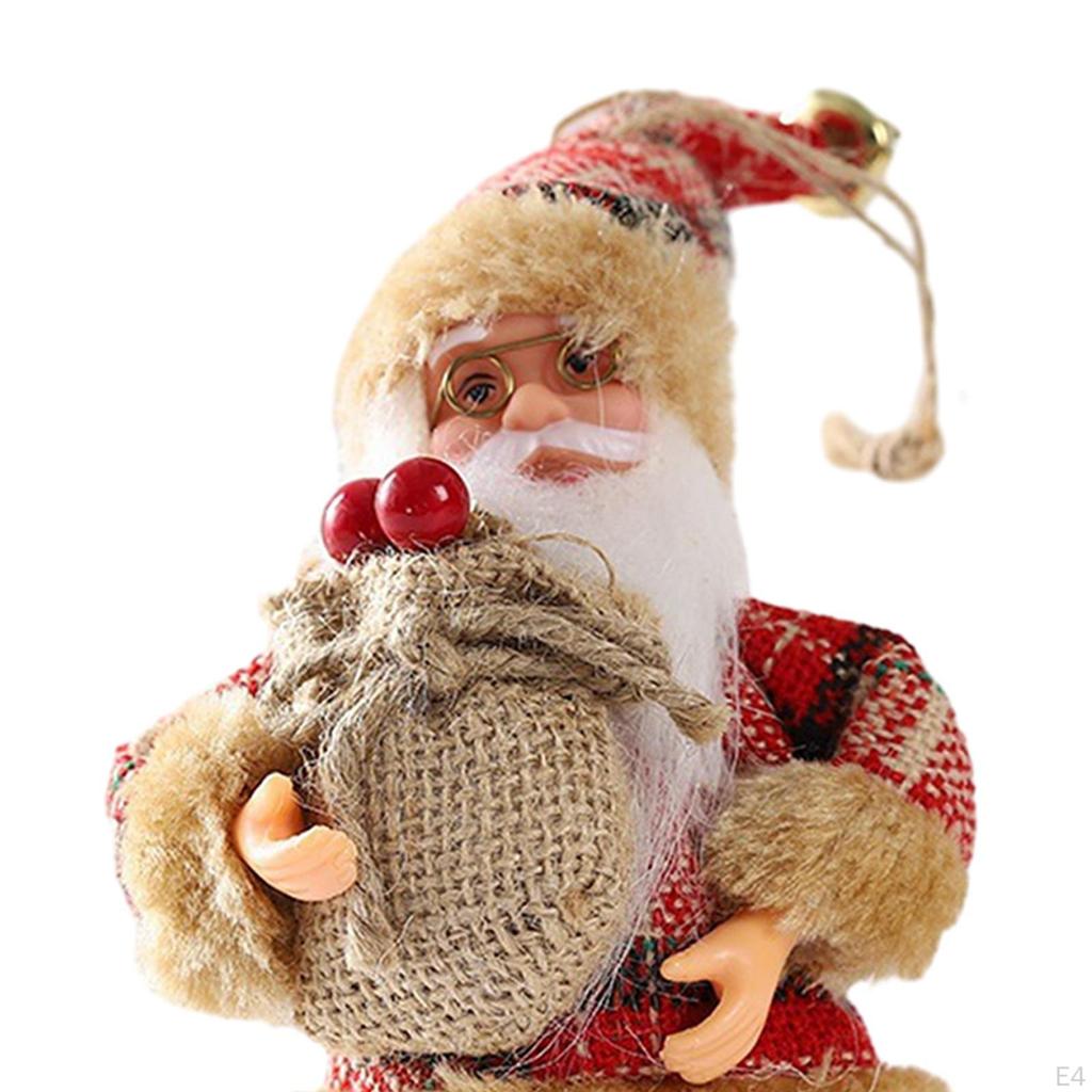 Christmas Hanging Decoration, 7.5 Inch High Santa Claus Doll, Vivid Appearance with Lanyard, Home