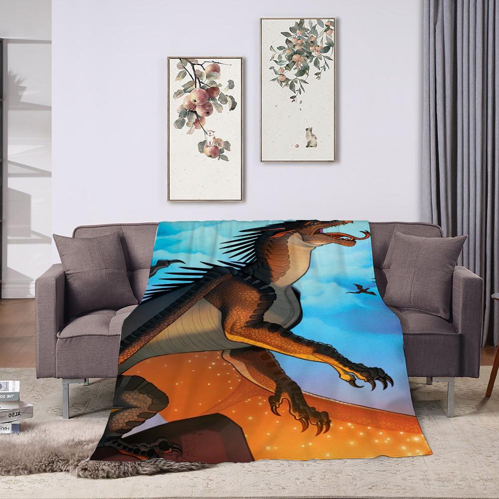 Wings Of Fire Plaid Blanket Halloween Double Bed Blankets for Decorative Sofa Fluffy Soft Blankets and Bedspreads Cobija Anime