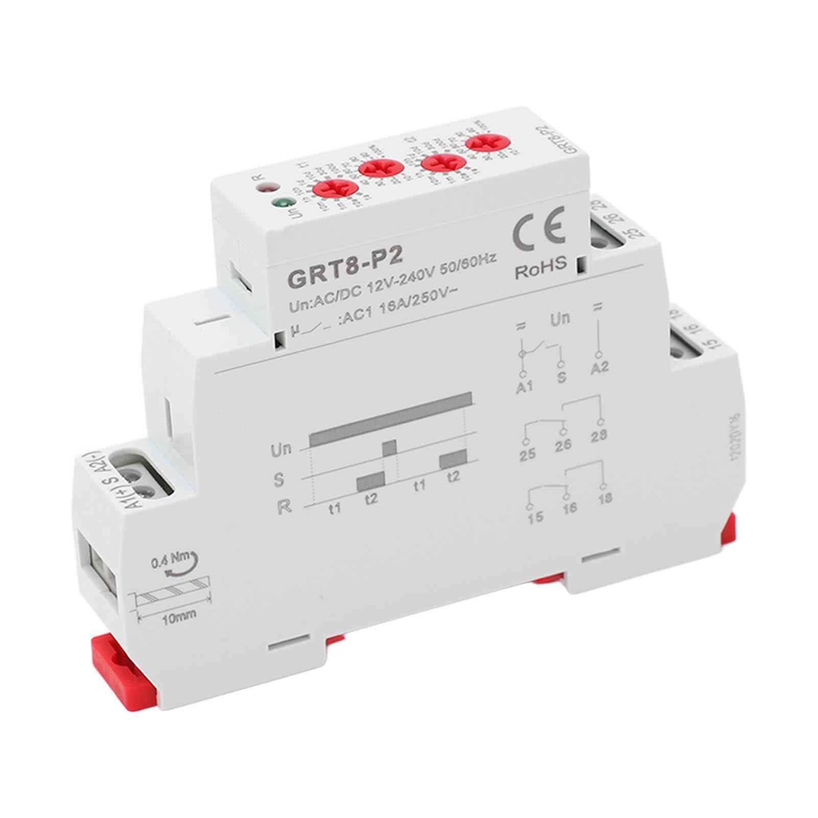 

Реле часу імпульсного виходу Міні-розмір Встановлення на DIN-рейку ABS Вогнестійке корпусне реле AC DC