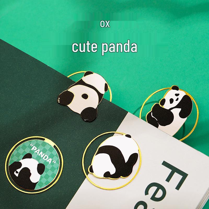 Sichuan Chengdu Giant Panda Metal Bookmark Gift Box - Cute Cartoon Chinese Style