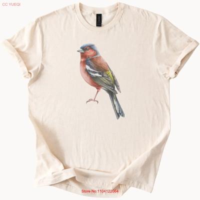 Chaffinch Bird T Shirt Realistic Nature Art Songbird Vintage Streetwear Top For Everyday Wear Versatile Unisex