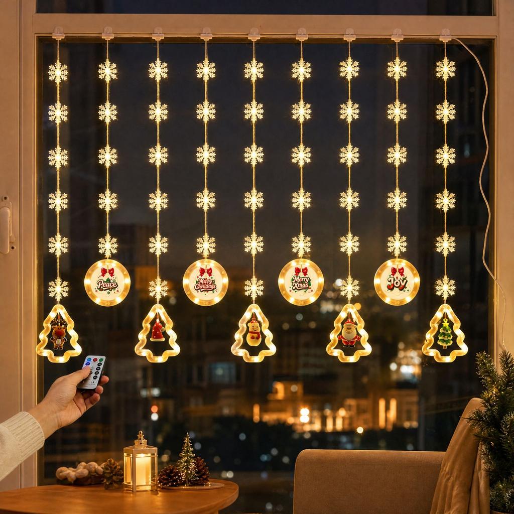 Indoor Christmas String Lights for Holiday Tree, Window and Room Festive Decor