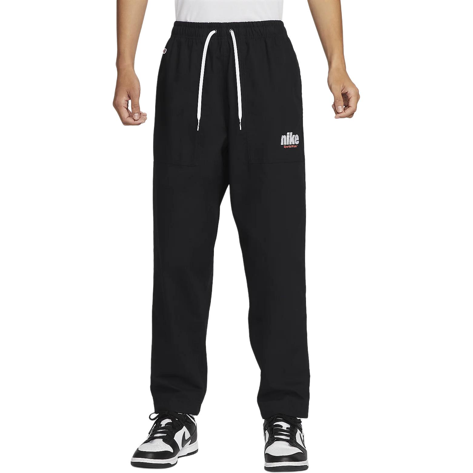 

Nike Club Брюки спортивные трикотажные мужские с кулиской, свободные, легкие, удобные, прямого кроя, низ черный HQ1572010 L