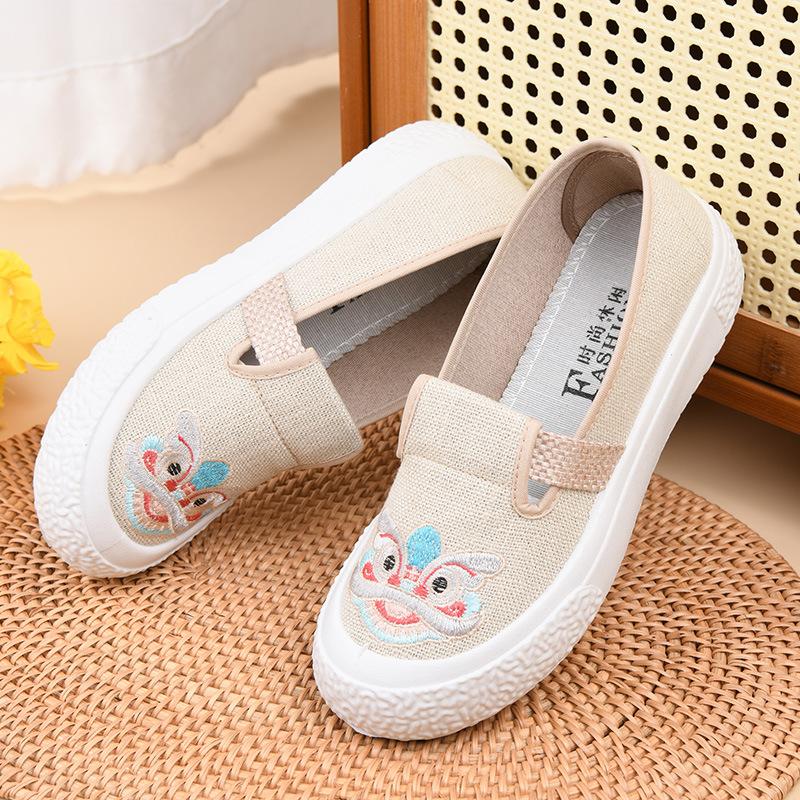 

Весенне-осенние парусиновые туфли в национальном стиле, женские тканевые туфли, женские туфли-одинарки, дышащие, на мягкой подошве, на одном педале 40