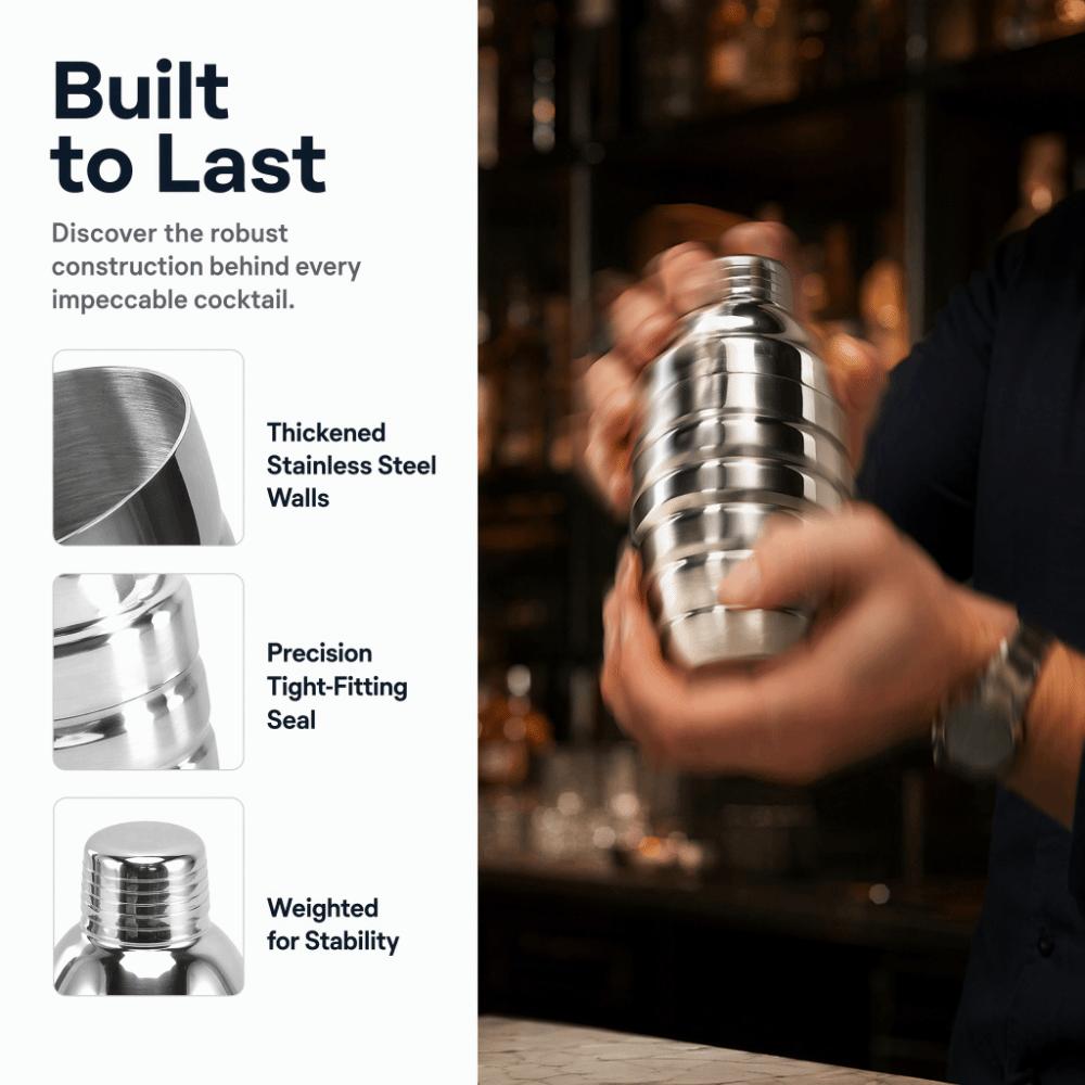 500ml Cocktail Shaker Stainless Steel Bartending Shaker Durable Wine Shaker Party