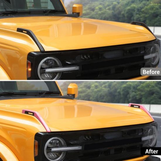 Pink Engine Hood Hinge Cover Bezels Exterior for Ford Bronco   2/4 Doors