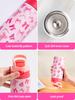 350ml Adult Kids Stainless Steel Straw Thermos Mug With Case Cartoon Bow Leak-Proof Vacuum Flask Thermal Water Bottle Thermocup