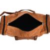 Men's Brown Genuine Goat Leather  Travel Luggage Duffle Gym Overnight Bag