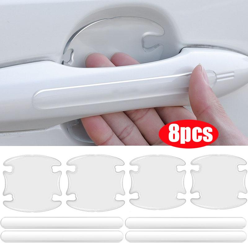 Car Door Handle Bowl Protector Transparent Anti Scratch Sticker Automobile Door Handle Bowl Protective Film Exterior Accessories