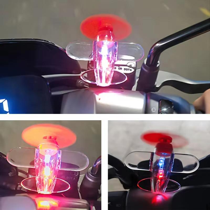 Wind Power Generation LED Light Motorcycle Safe Riding Airplane Ornament For Motorcycles Handbar Car Rearview Mirror Decoration
