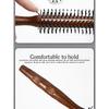 Natural Wood Handle Round Barrel Hair Comb Anti Static Brush Hair Round Comb Styling Tools For Thin Or Short Hair Men Women Use