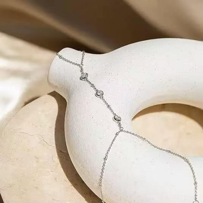 Minimalistické tenké řetízkové prstenové náramky pro ženy Vícevrstvé Vintage kuličkové článkové náramky Párty Elegantní šperky