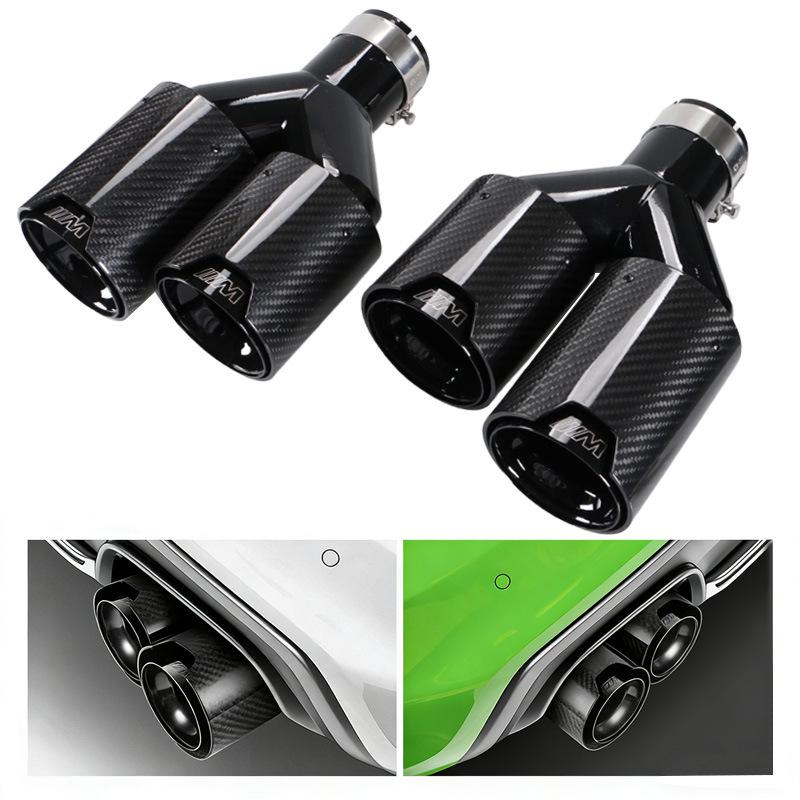 BMW Dual Carbon Fiber 63mm Exhaust Muffler Tailpipe
