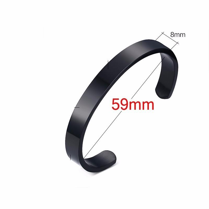 Solid Golden Flat 6mm 8mm Cuff Bangles for Men Bracelet Brackelts Brazalet Bileklik Braslet