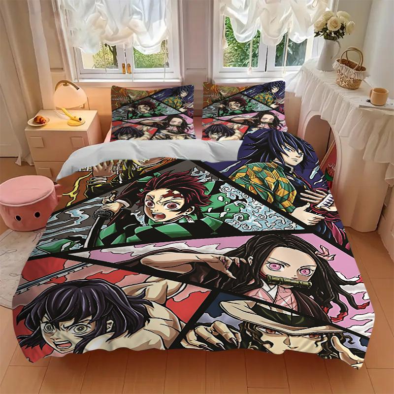 3pcs Demon Slayer Bedding Set. Soft and Comfortable with No Core Included (1x Duvet Cover + 2x Pillow Covers) yy251031052