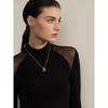Yhpup High Quality Natural Tiger Stone Square Pendant Necklace Rust Proof Gold Color Fashion Collar Versatile Jewelry Gift