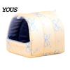 Cute Cartoon Printed Cage Accessory Quilted Hamster Bed, Print Cozy Hideout, Winter Cave Small Animal Nest Accessories for Chinchilla Gerbil