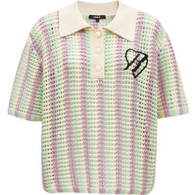 2024 Summer Women's Color-block Knit Polo Top