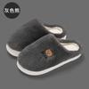 Home cotton slippers men's season cartoon bear embroidery plush warm men's indoor household cotton drag women