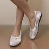 Fashion 2025 Embroidery Flower Design Loafers Women Fashion Light Breathable Mesh Mules Flat Shoes Shallow Mouth Non Slip Ballet Shoes