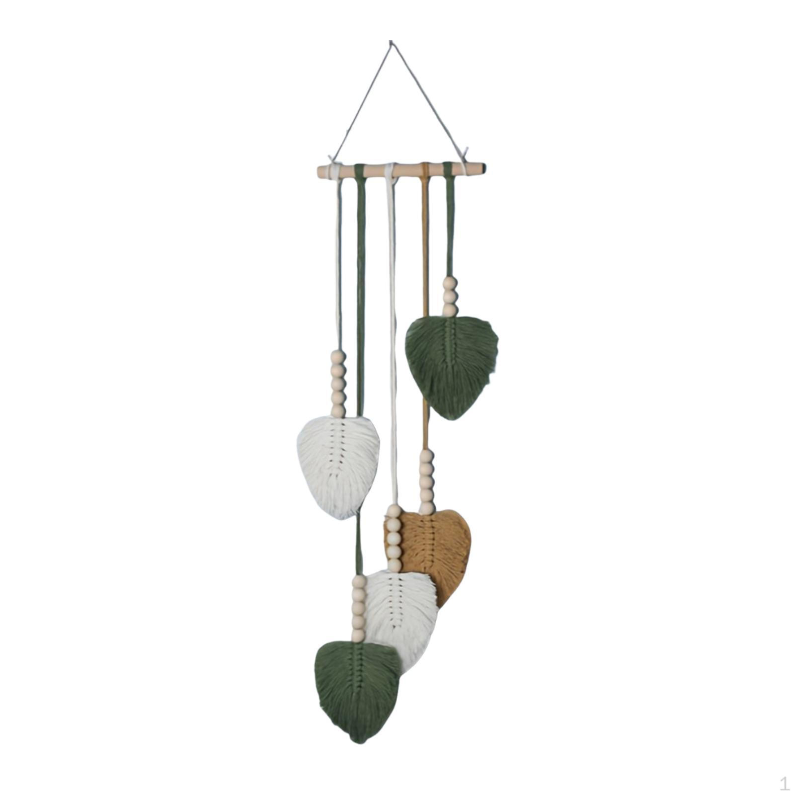 Leaves Woven Tapestry Boho Wall Decoration Decorative Crafts Gift Tassels Macrame Arts