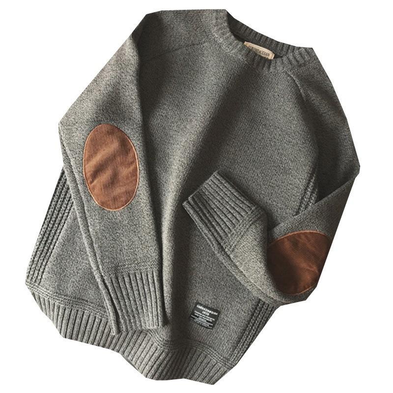 Men Patch Designs Sweater Oversize Fashion Pullover Knitted Sweaters Winter Korea Style Harajuku Streetwear Knit Pullovers
