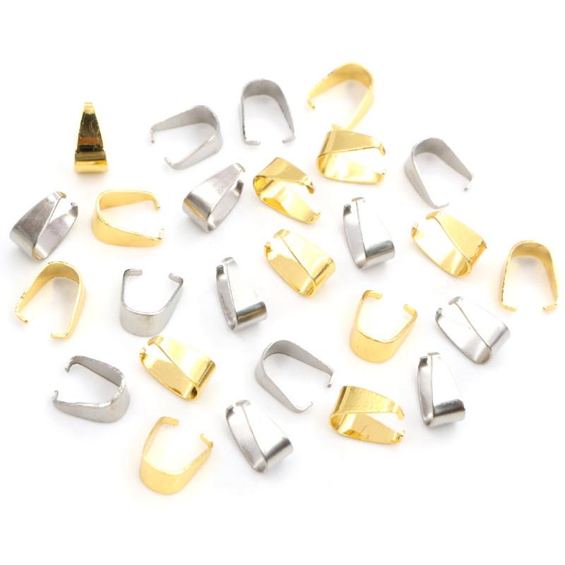 100 stuks Hanger Knoopsluitingen Haakjes Clips Roestvrij Staal Verguld Connector DIY Sieraden Maken Onderdelen