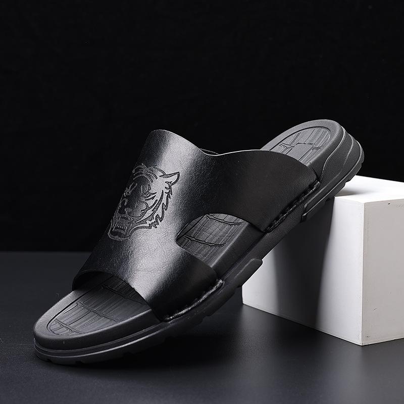 

2025 новые односложные тапочки мужские летние модные туфли повседневные черные пляжные сандалии 2083-Y 38 чёрный