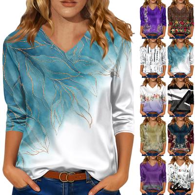 Dámská halenka Elegantní košile s 3/4 rukávem Business Casual Outfit Topy