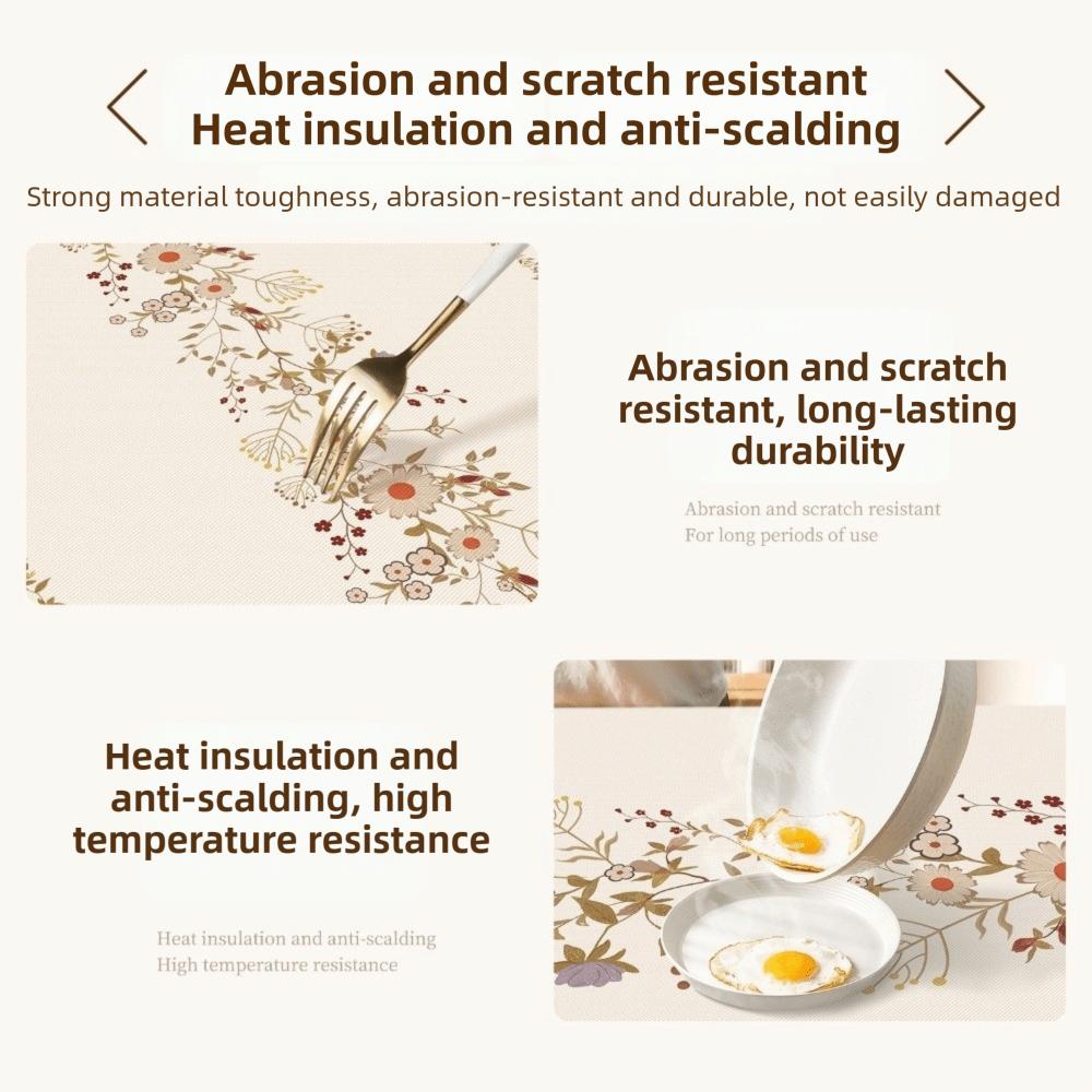 Beautiful PVC Tablecloths Oil-proof Spill Proof Table Cover Thickened Advanced Table Cloth for Kitchen Dining Table