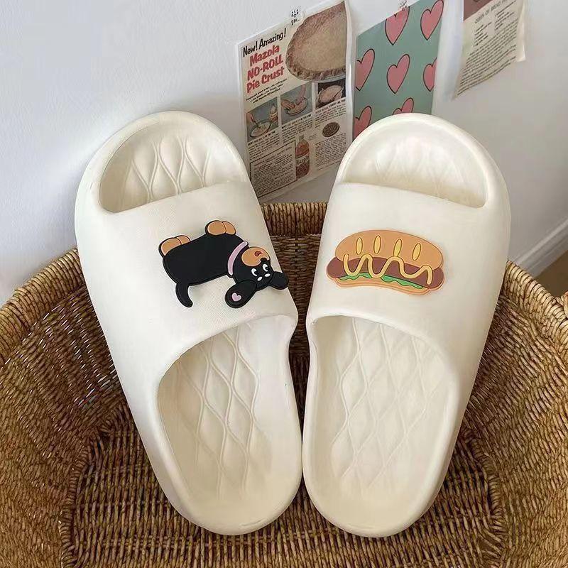 New summer cool slippers women's home leisure soft bottom beach wear thick bottom women's cartoon slippers