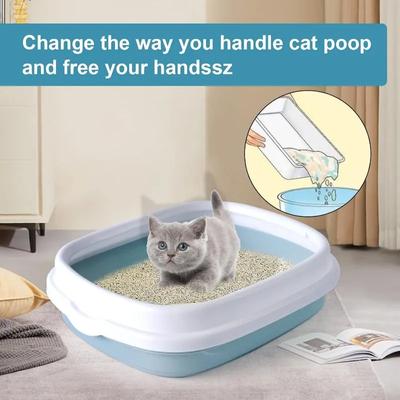Cat Litter Box Portable Kitty Bedpan with Litter Sifting Scoop Removable Cat Potty Toilet Pet Cleaning Products for Rabbit