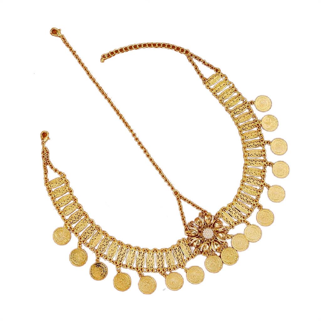 

Арабский стиль Стразы Цветок Женский головной убор для невест и особых случаев