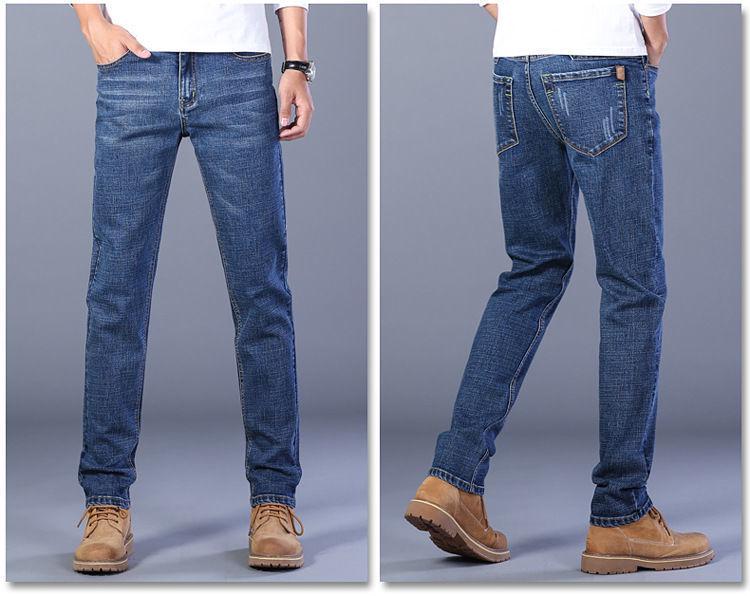 Men's Spring Straight-Leg Jeans - 500g Stretch, Loose Fit, High Waist, Youth Business Casual Style
