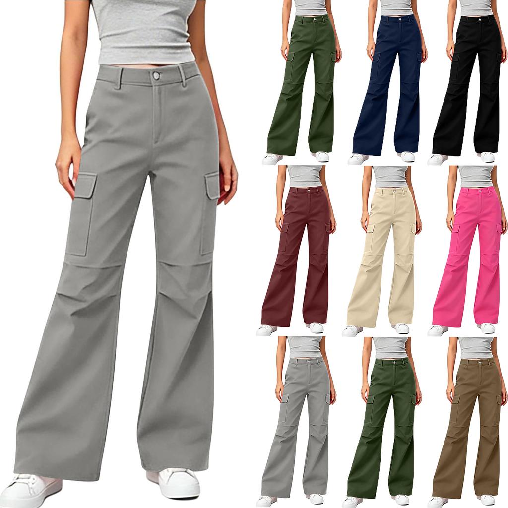 Women's Casual Loose Fit Cargo Pants with Multiple Pockets for Everyday Wear