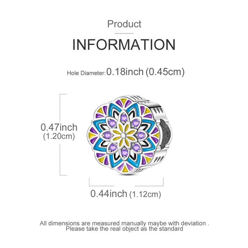 Colorful Mandala Flower Beads Copper Original Beads Fit Original Charms Bracelet Beads Jewelry Gifts For Women