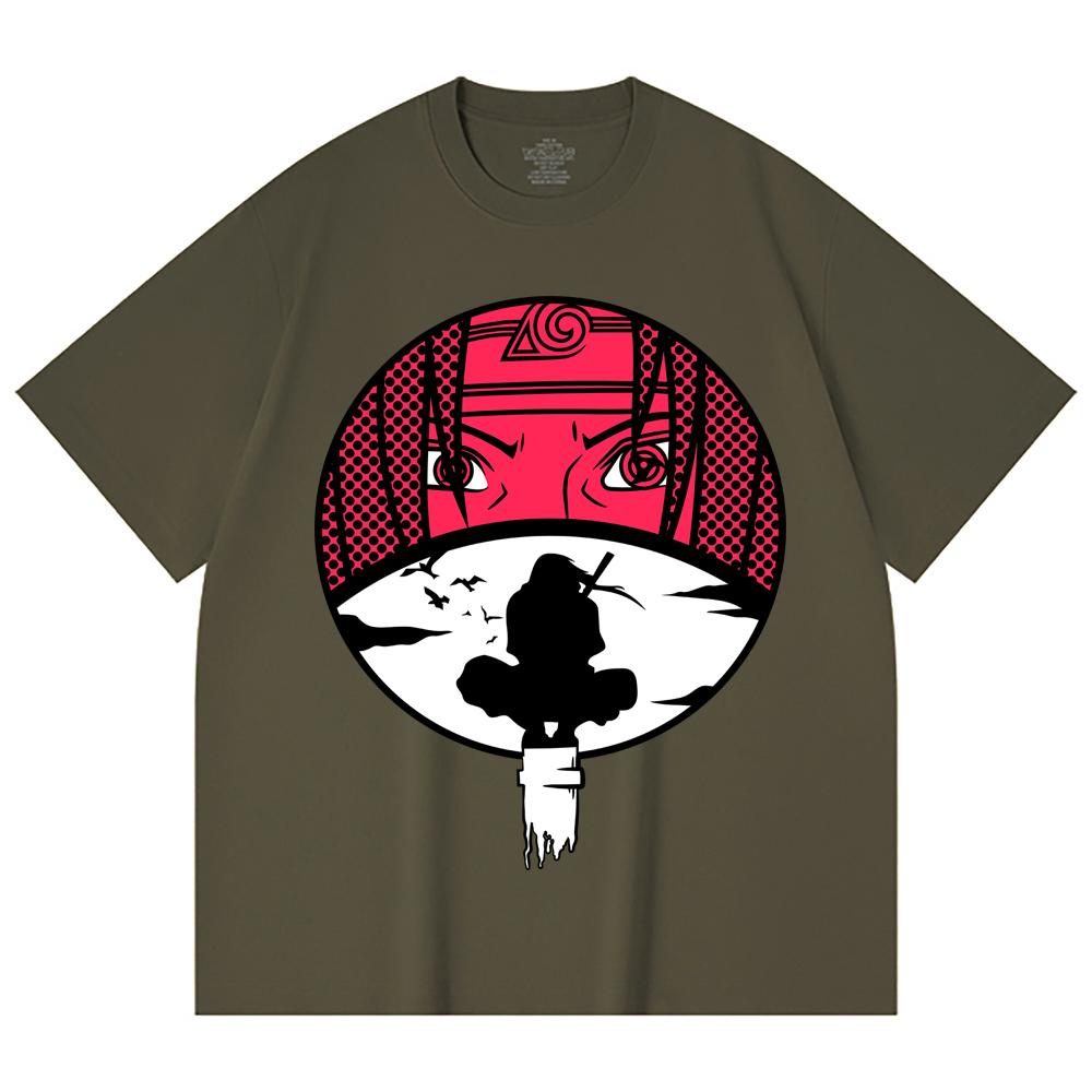 230 Gsm 100% Cotton Naruto V8 Itachi Print Unisex Heavy Cotton T Shirt