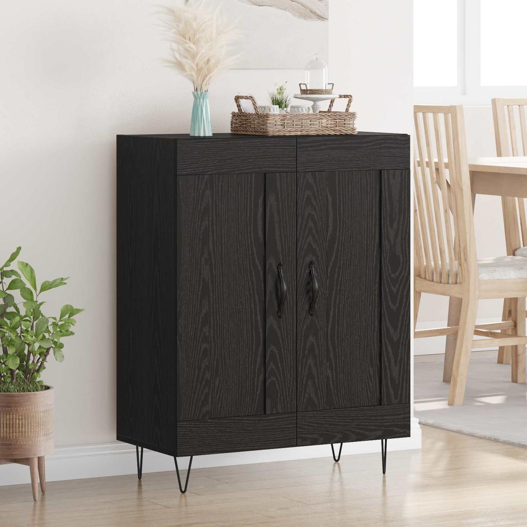 Sideboard in Black Oak Look 69.5 x 34 x 90 cm