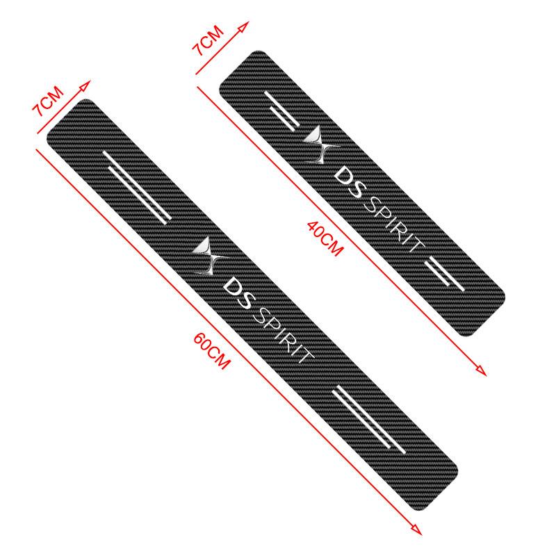4 Pezzi Battitacco in Fibra di Carbonio per Auto Adesivi 3D Pellicola Protettiva Styling Per Citroen C1 C2 C3 C4 C5 C6 C5X E-C4 C-Crosser C4 Cactus Berlingo Elysee C-ZERO
