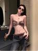 1011 new swimsuit, leopard print European and American sexy three-point halter strap ins wind bikini swimsuit bikini