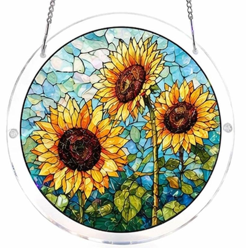 Puzzle Sun Catcher Stained Glass Window Hangings Acrylic Suncatchers Decors for Home Garden Ornament Housewarmings Gift