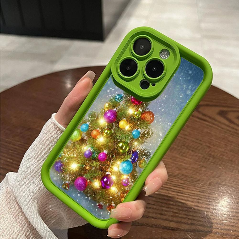 Ae114 Merry Christmas Christmas Tree Art Phone Cases for iPhone 16 14 13 11 Pro Max 15 7 8 6s Plus 12 Mini XR XS Max Angel Eye Ladder Protective Cover