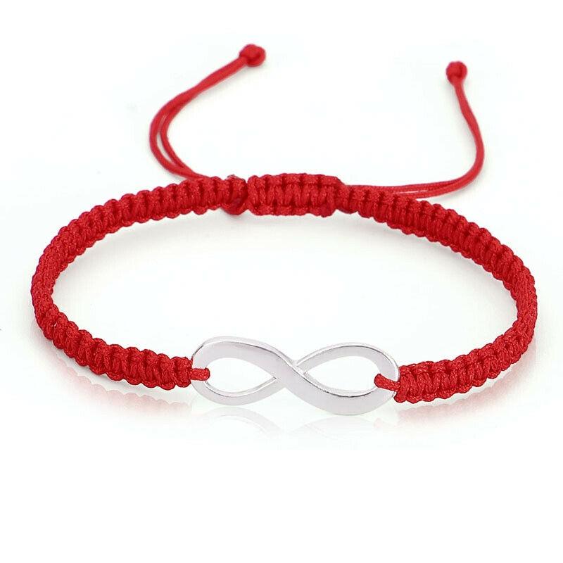 Handmade Womens Black White Red Rope Chain 8 Infinity Charm Love Couples Bracelet Bracelet for Women Jewelry