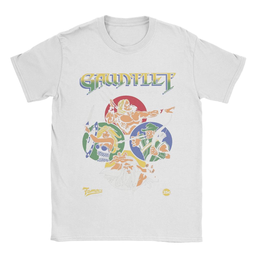 Gauntlet Retro Game T-Shirt Herren 100% Baumwolle Tolles T-Shirt Rundhals T-Shirts Kurzarm Oberteile Große Größen