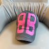 New cap women's double B graffiti print letter hat companion versatile hole baseball cap men's trend