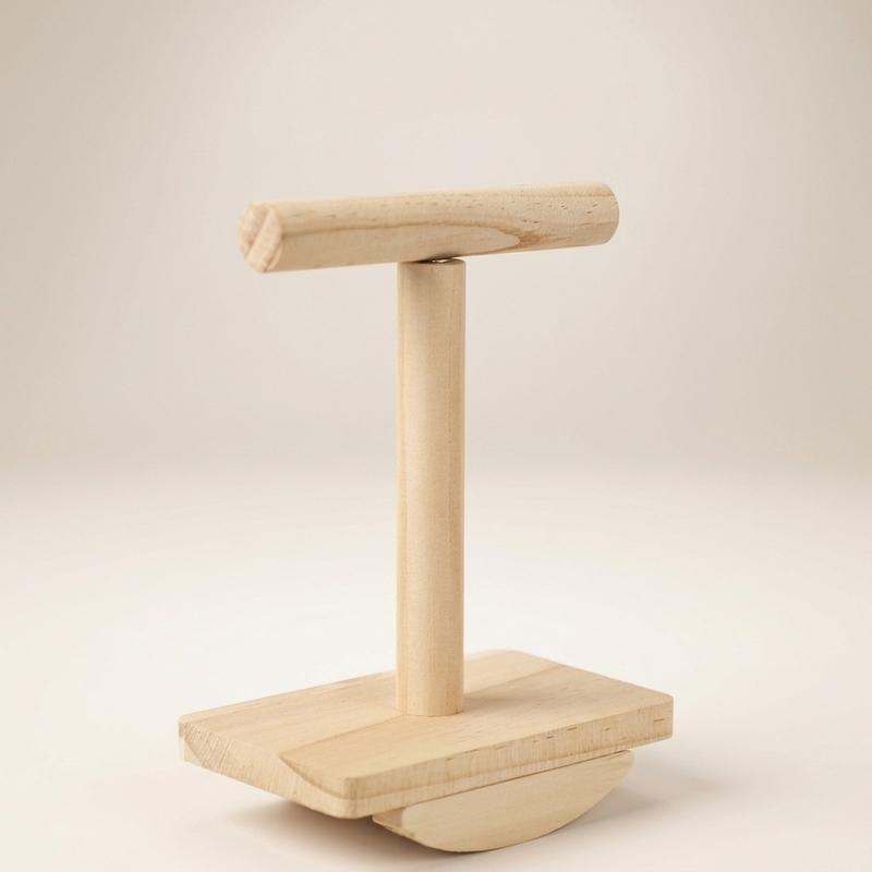 Bird Perch Stand Claw Grinding Parrot Training Toy for Desktop Tabletop Cockatiel Budgie Lovebird Natural Wood Stable Base