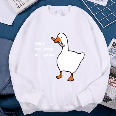 Peace Was Never An Option Clothing Women Unisex Loose Crewneck Hoodie Autumn Fleece Warm Menswear New Hoody High Quality Sweatshirts