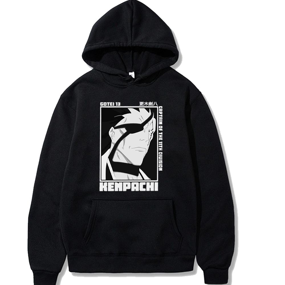 

Japan Anime Bleach Harajuku Kenpachi Zaraki Manga Hoodies Gothic Cartoon Streetwear Men Women Oversized Long Sleeve Sweatshirt 3XL