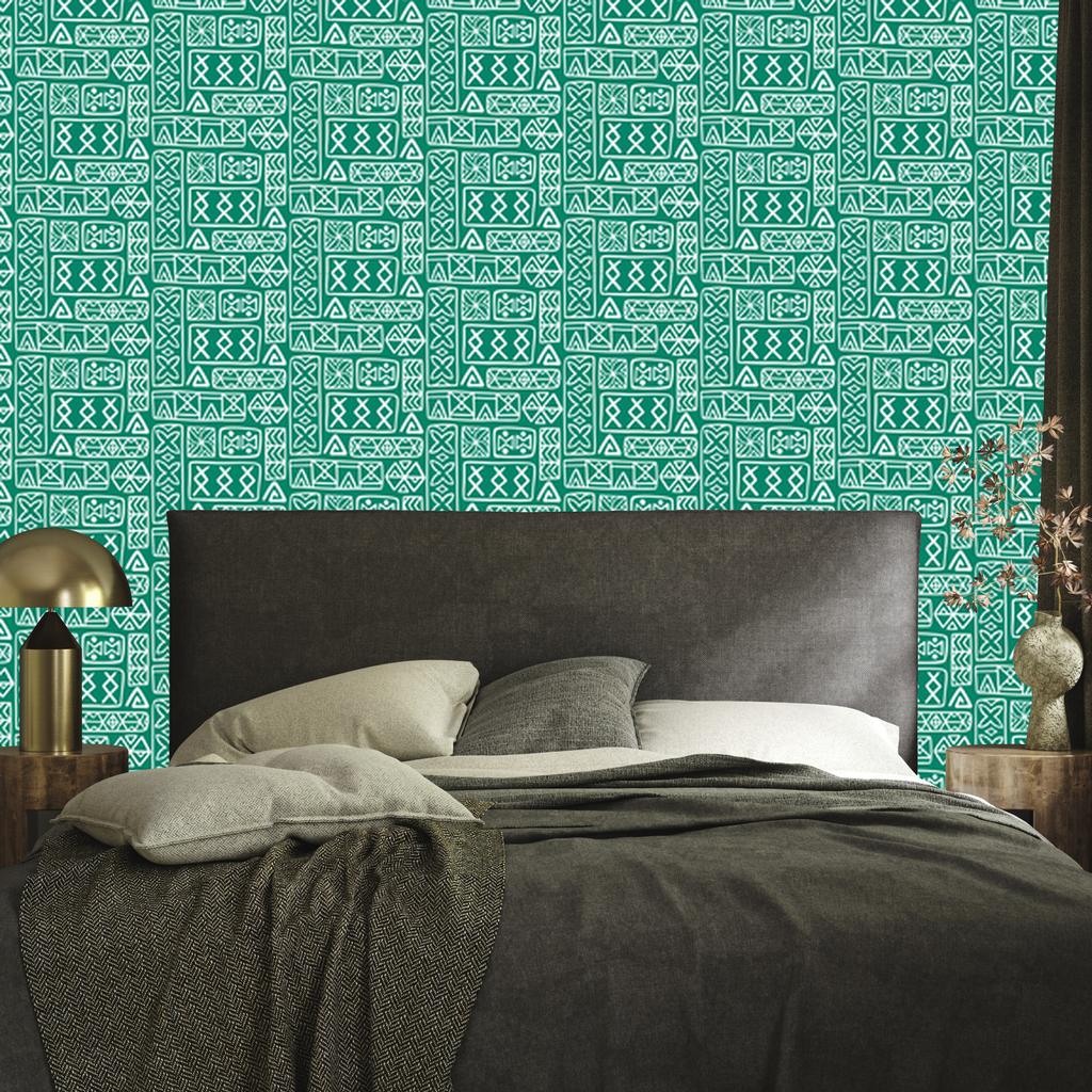 Polynesian Geometric Sea Pattern Wallpaper 50x1000