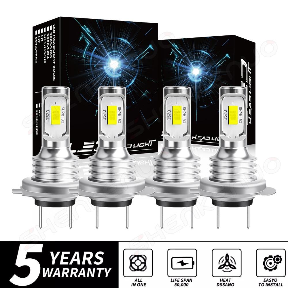 4PCS H7 LED Headlight KIT Combo Bulbs High Low Beam Super Bright White 6000K 4PCS H7